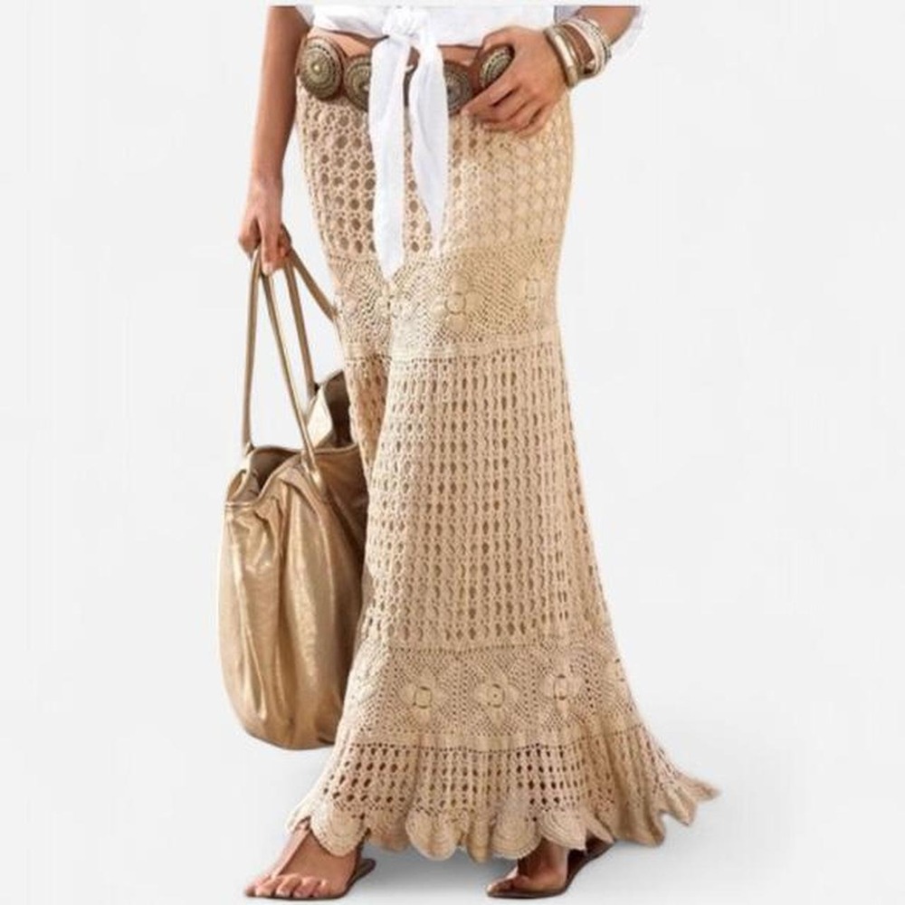 Lucky coco white crochet skirt